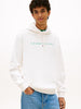 Tommy Jeans Regular Linear Logo Hoodie - Ancient White/Bahama Green