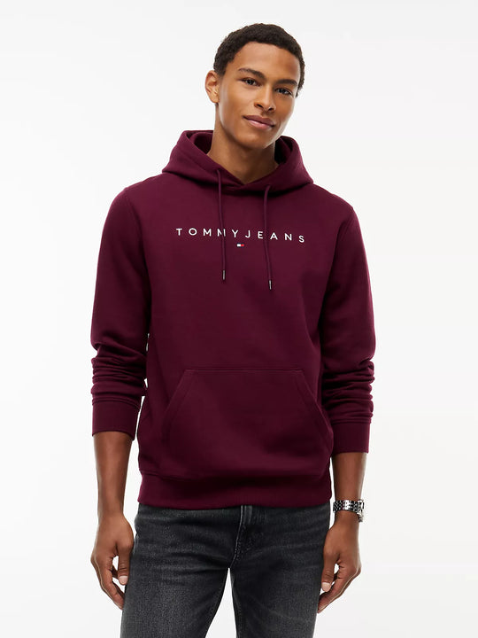 Tommy Jeans Reg Linear Logo Hoodie - Calypso Berry