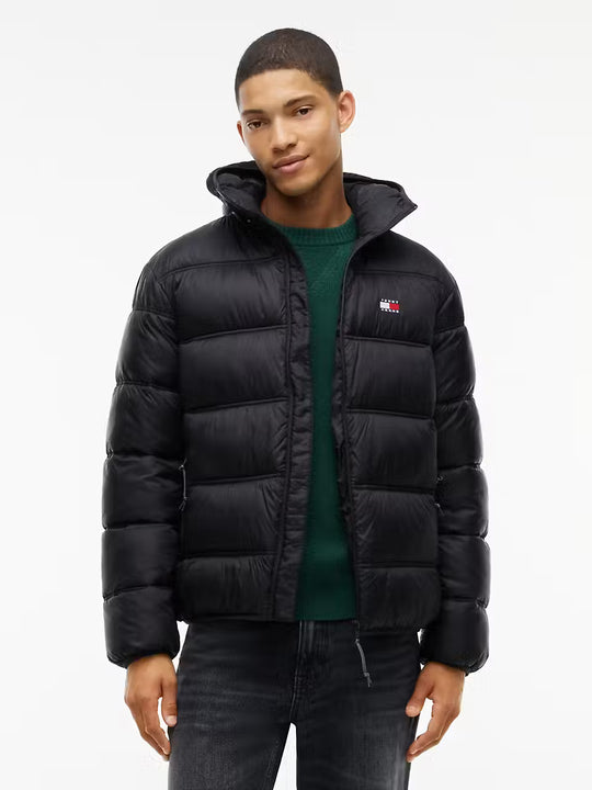 Tommy Jeans Hooded Logo Jacket - Black