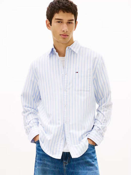 Tommy Jeans Regular Stripe Oxford Shirt - Blue Twilight Stripe