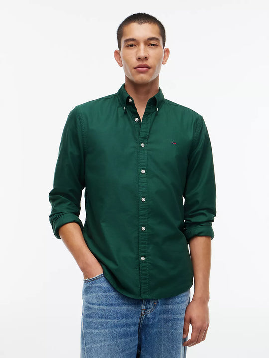 Tommy Jeans Regular Oxford Shirt - Velvet Green