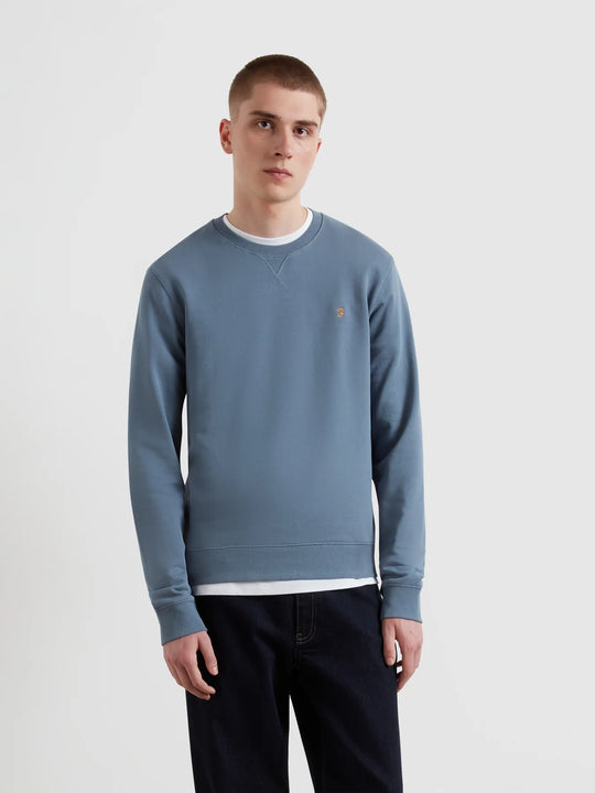 Farah Tim New Crew Neck - Chalk Blue