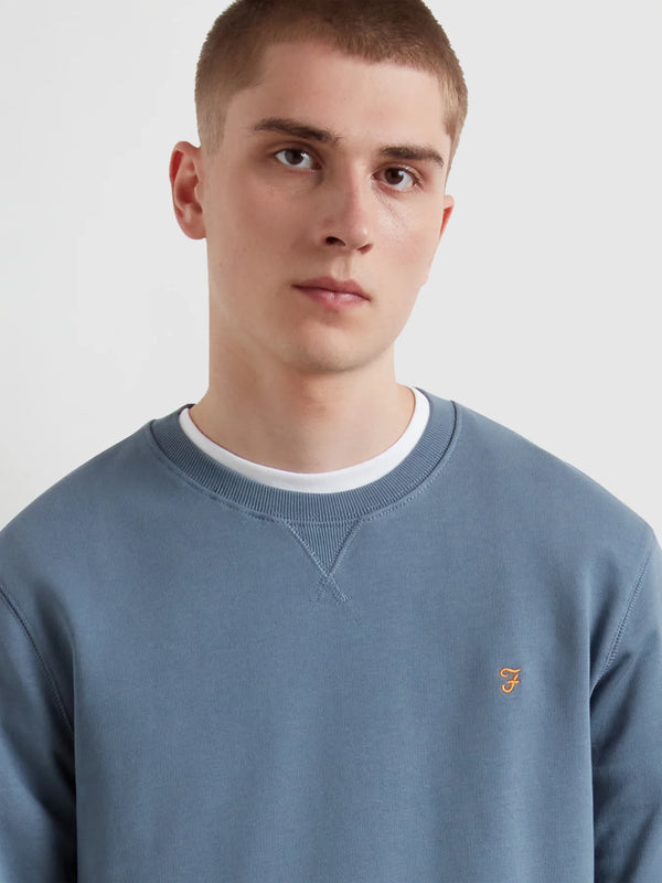 Farah Tim New Crew Neck - Chalk Blue