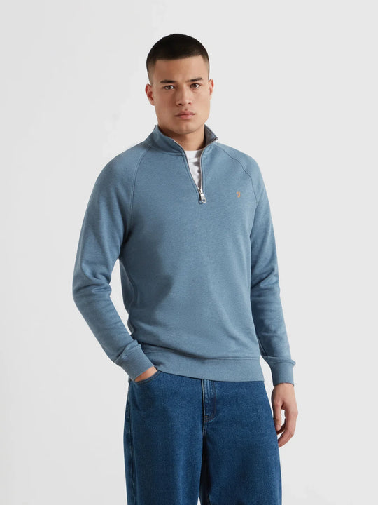 Farah Jim 1/4 Zip - Blue Tide Marl