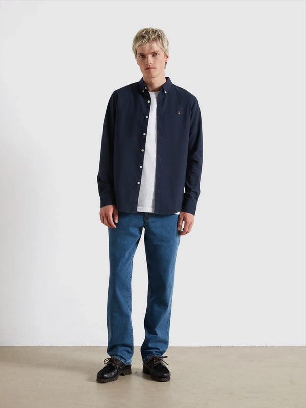 Farah Brewer Long Sleeve Shirt - Navy
