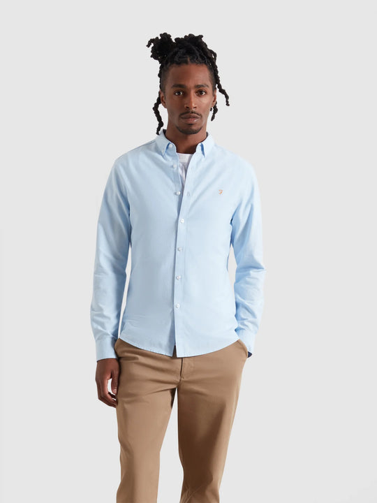 Farah Brewer Long Sleeve Shirt  - Sky Blue