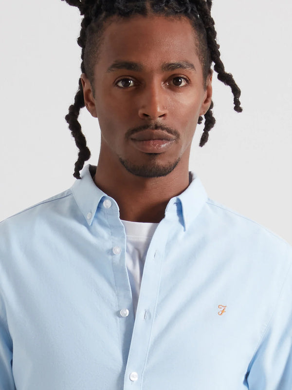 Farah Brewer Long Sleeve Shirt - Sky Blue