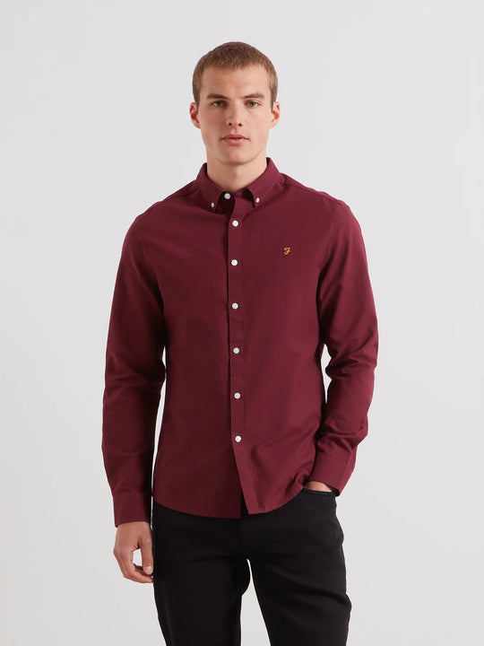 Farah Brewer Shirt  - Bordeaux