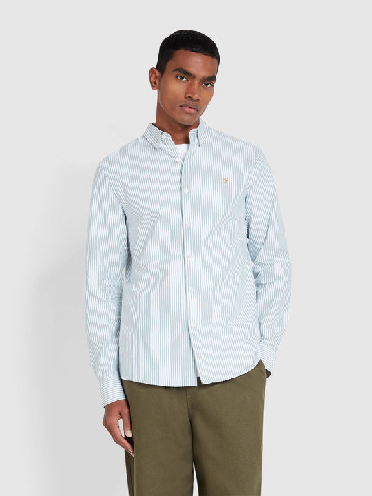 Farah Brewer Stripe Shirt - Green Meadow