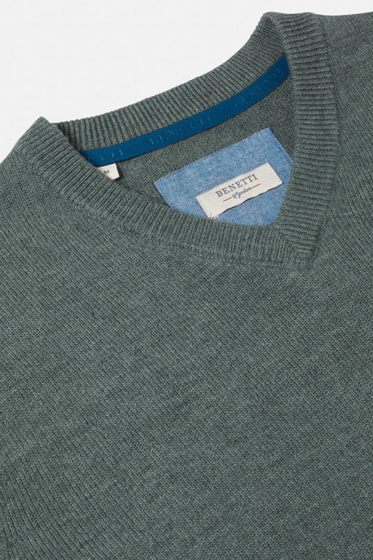 Benetti Franco V-Neck Knitwear - Sage