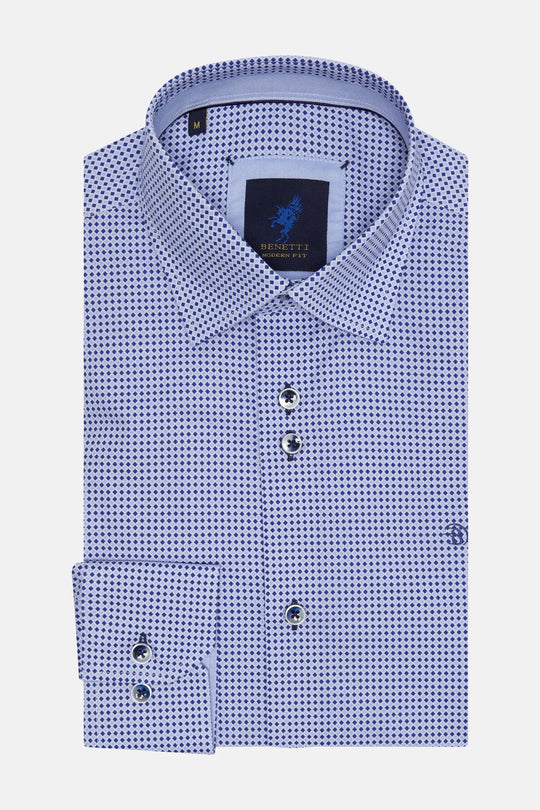 Benetti Frank Modern Fit Shirt  - Indigo(Size2XL)