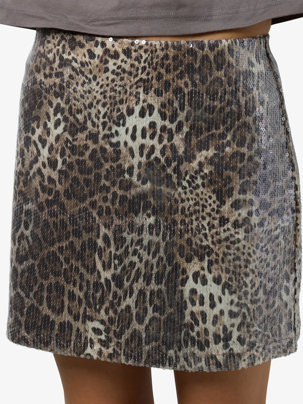 Noisy May Jessy Short Sequin Skirt - Leo Sequin