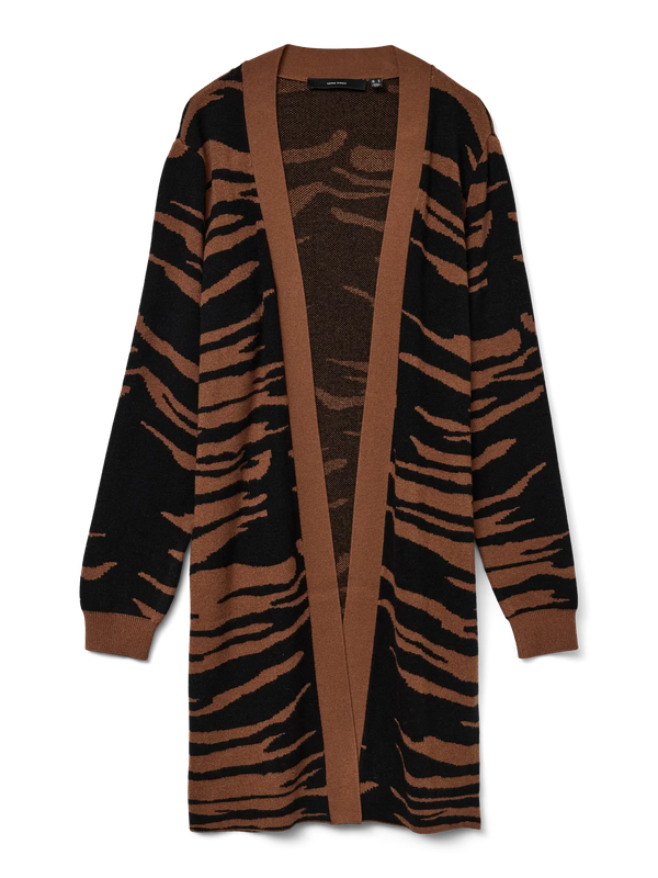 Vero Moda Nancy Long Sleeve Open Cardigan - Emperador Zebra