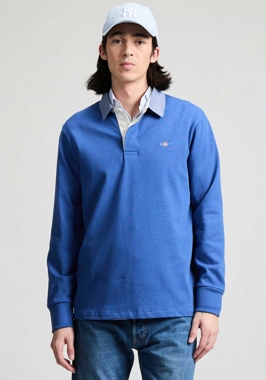 Gant Reg Chambray Heavy Rugger - Rich Blue