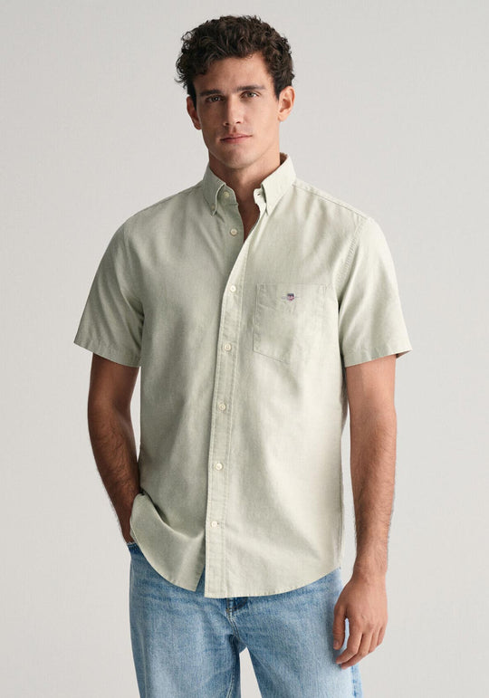 Gant Reg Classic Oxford SS Shirt - Milky Matcha [Size L]