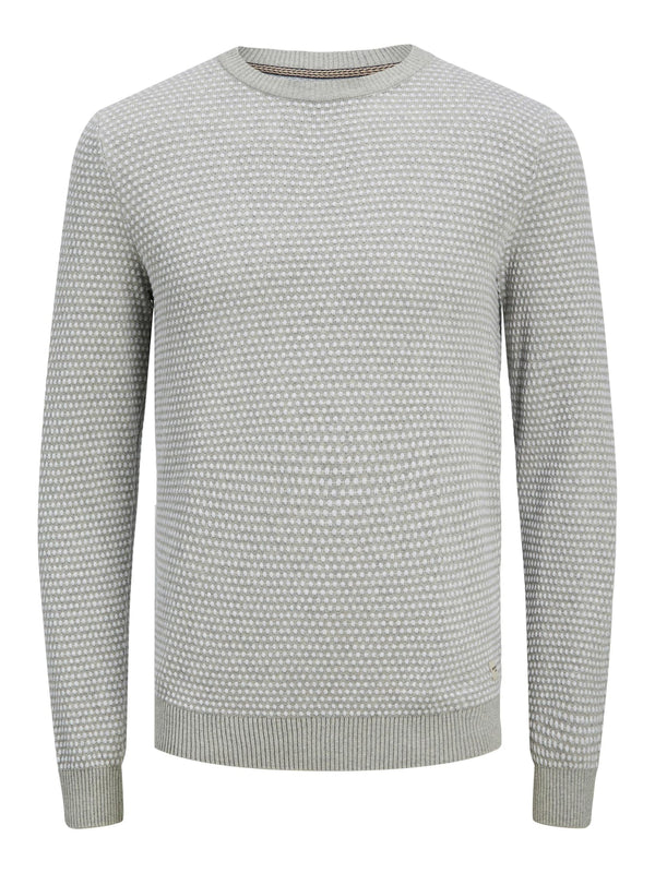 Jack & Jones Atlas Knit Crew Neck - Light Grey Melange [Size XL]