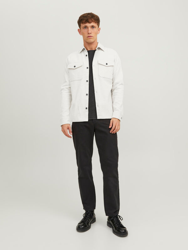Jack & Jones Roy Solid Overshirt - White Melange [Size XL]