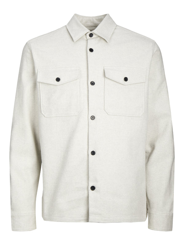 Jack & Jones Roy Solid Overshirt - White Melange [Size XL]