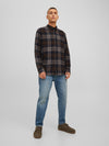 Jack & Jones Willy Check Shirt - Black Coffee