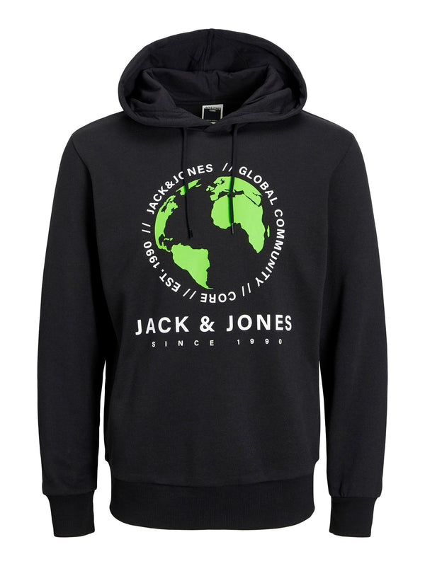 Jack & Jones Round Sweat Hood - Black