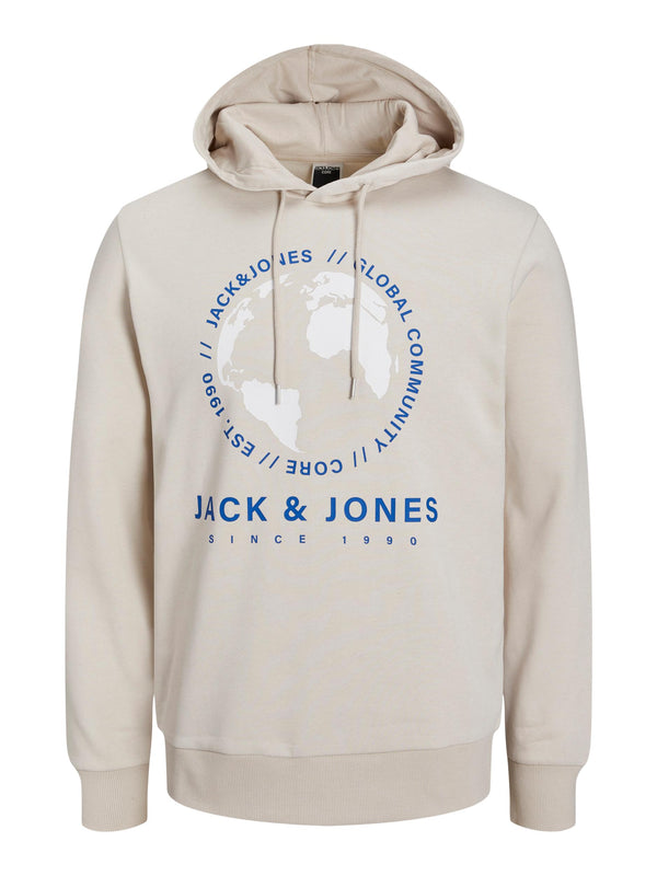 Jack & Jones Round Sweat Hood - Moonbeam (Size XL)