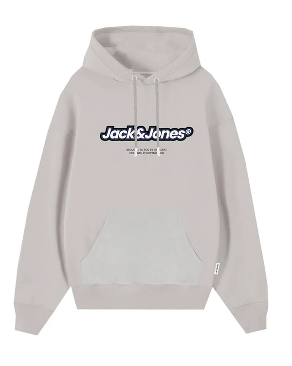 Jack & Jones Vesterbro Newton Branding Sweat Hood - Moonbeam [Size 2XL]