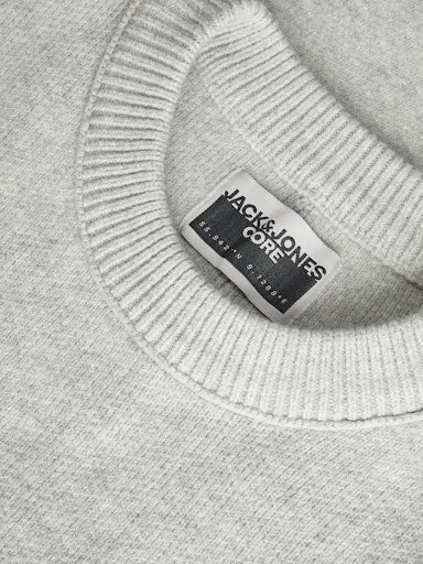 Jack & Jones Max Knit Crew Neck - Light Grey