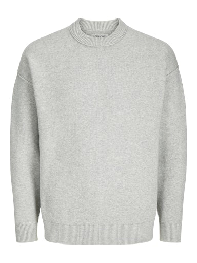 Jack & Jones Max Knit Crew Neck - Light Grey