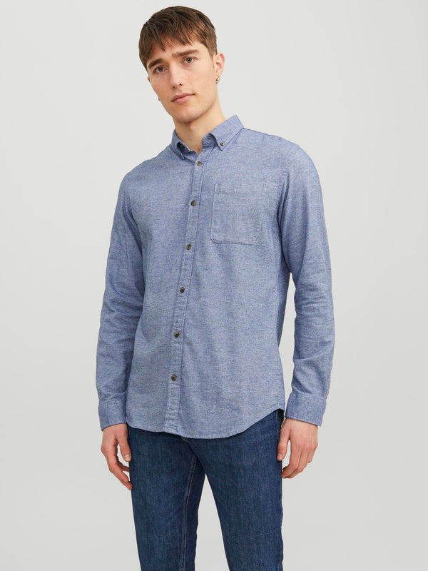 Jack & Jones Classic Melange Shirt LS - Faded Denim