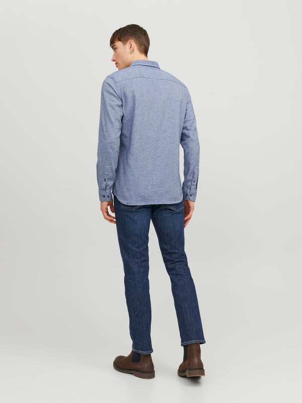 Jack & Jones Classic Melange Shirt LS - Faded Denim