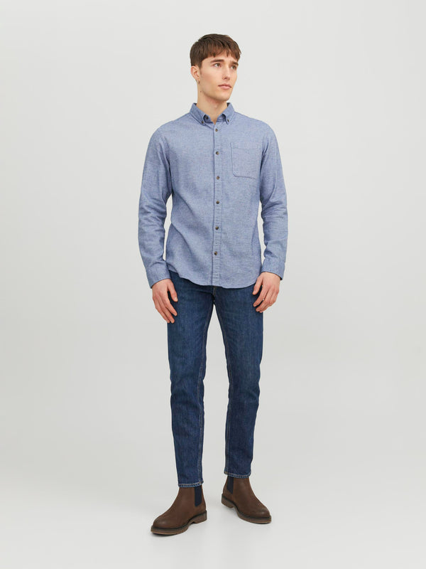 Jack & Jones Classic Melange Shirt LS - Faded Denim