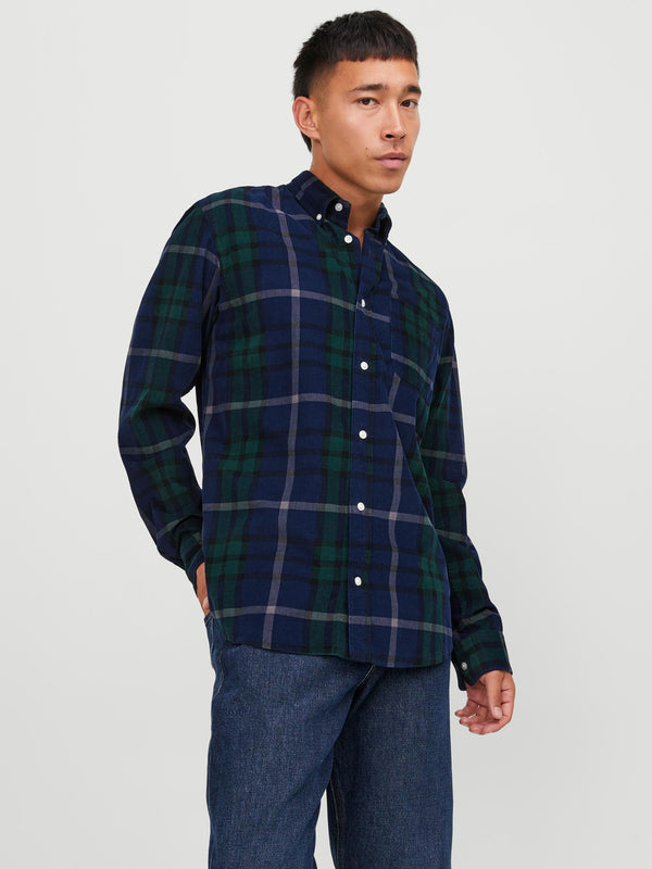 Jack & Jones Brook Cord X-Mas Shirt - Night Sky