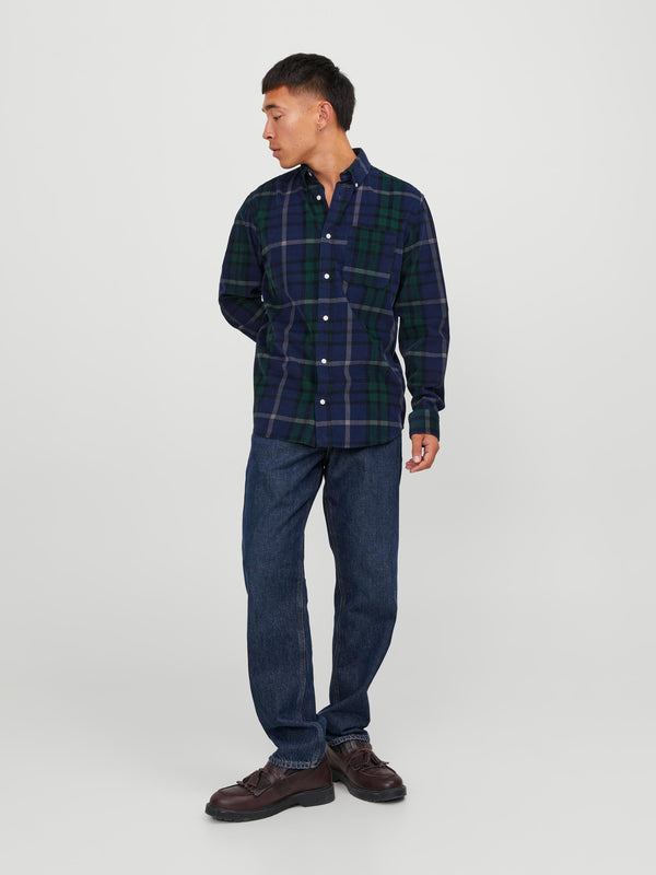 Jack & Jones Brook Cord X-Mas Shirt - Night Sky