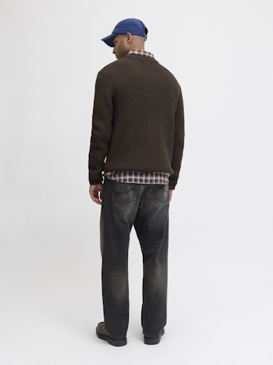 Jack & Jones Bleecker Knit Crew Neck - Mulch Black