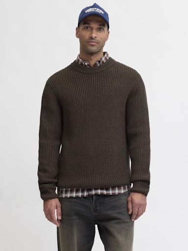 Jack & Jones Bleecker Knit Crew Neck - Mulch Black