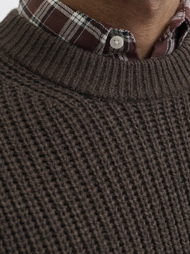Jack & Jones Bleecker Knit Crew Neck - Mulch Black