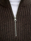 Jack & Jones Bleecker Knit Half Zip - Mulch Black