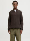 Jack & Jones Bleecker Knit Half Zip - Mulch Black