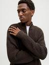 Jack & Jones Bleecker Knit Half Zip - Mulch Black