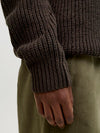 Jack & Jones Bleecker Knit Half Zip - Mulch Black