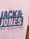Jack & Jones Map Summer Logo Tee - Winsome Orchid