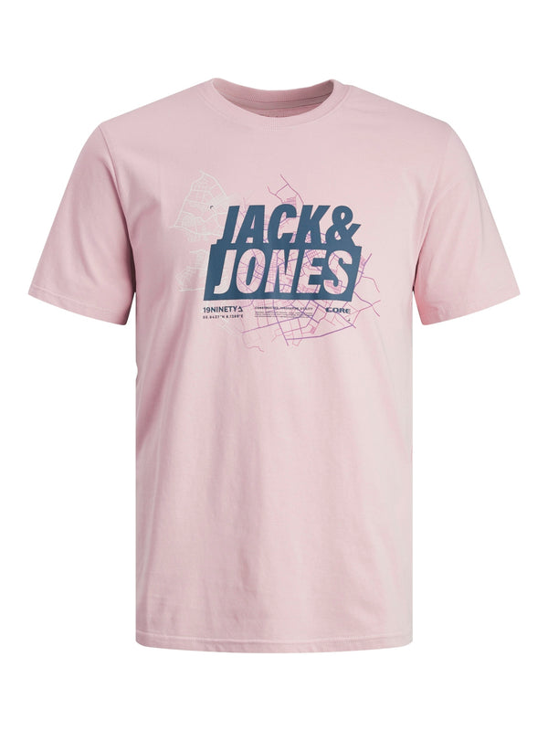Jack & Jones Map Summer Logo Tee - Winsome Orchid
