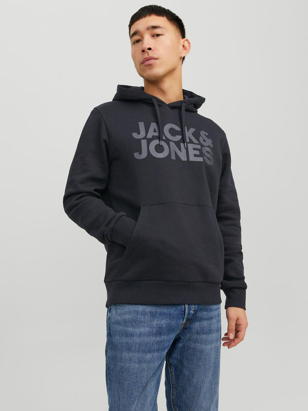 Jack & Jones Corp Logo Sweat Hood - Black