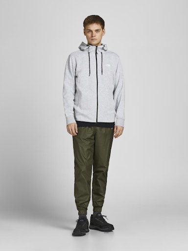 Jack & Jones Air Sweat Zip Hood Noos - Light Grey Melange