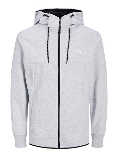 Jack & Jones Air Sweat Zip Hood Noos - Light Grey Melange