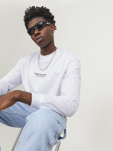 Jack & Jones Vesterbro LS Tee - Bright White