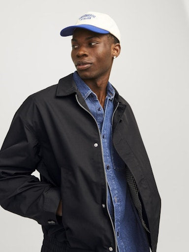 Jack Jones Santorini Harrington Jacket Black Kevin Bowens