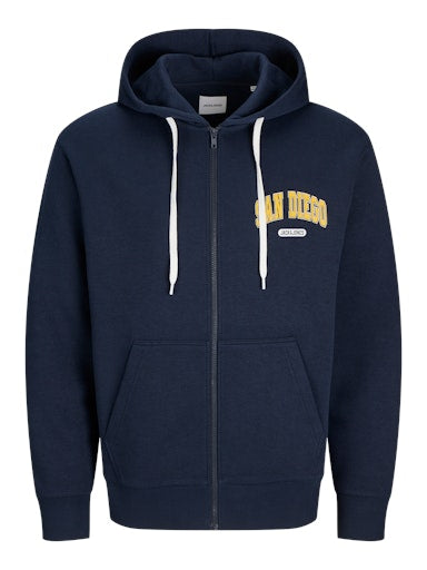 Jack & Jones Bradley Varsity Sweat Zip Hood - Sky Captain