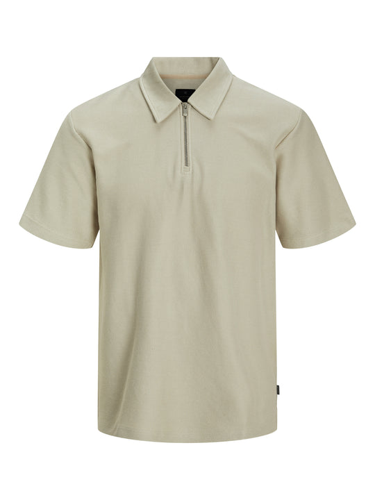 Jack & Jones Andrew Zip Polo - Silver Lining [Size XS]