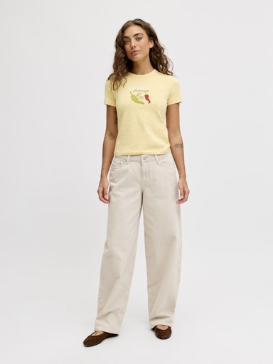 JJXX Fuji Barrel Mid Waist - Moonbeam